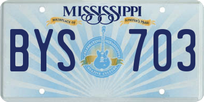 MS license plate BYS703