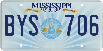 MS license plate BYS706