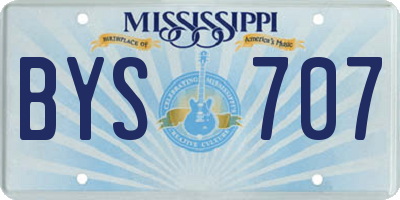 MS license plate BYS707