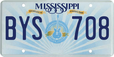 MS license plate BYS708
