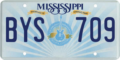 MS license plate BYS709