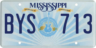 MS license plate BYS713