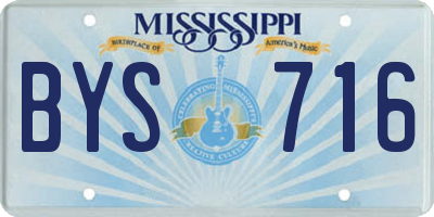 MS license plate BYS716