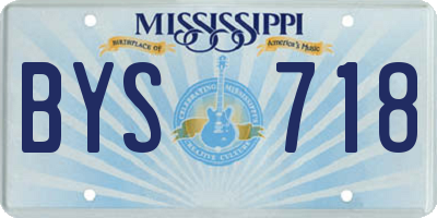 MS license plate BYS718