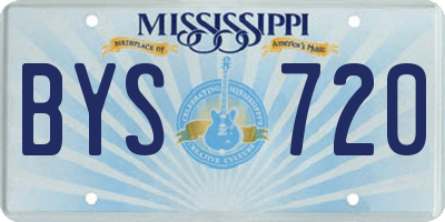 MS license plate BYS720
