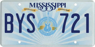 MS license plate BYS721