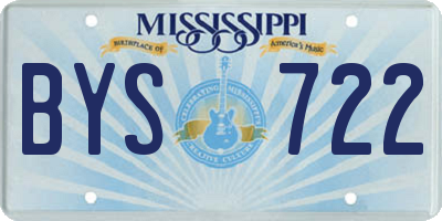 MS license plate BYS722