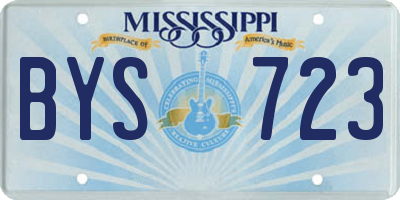 MS license plate BYS723
