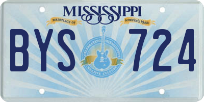 MS license plate BYS724