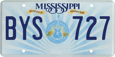 MS license plate BYS727
