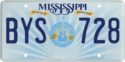 MS license plate BYS728