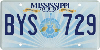 MS license plate BYS729