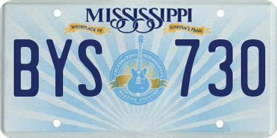 MS license plate BYS730