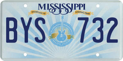 MS license plate BYS732