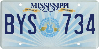 MS license plate BYS734