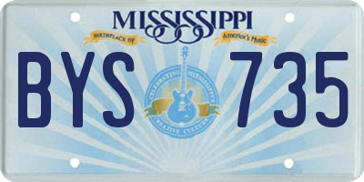 MS license plate BYS735