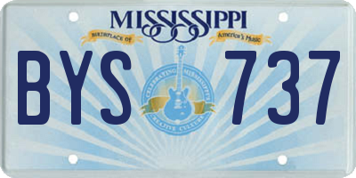 MS license plate BYS737