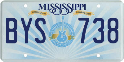 MS license plate BYS738