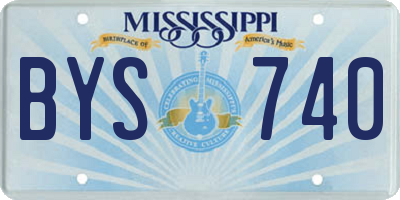 MS license plate BYS740