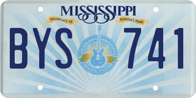 MS license plate BYS741