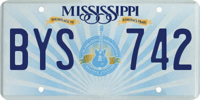 MS license plate BYS742