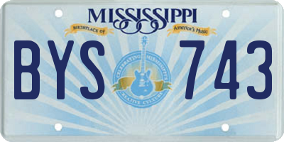 MS license plate BYS743