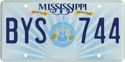 MS license plate BYS744