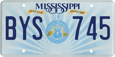 MS license plate BYS745