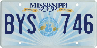 MS license plate BYS746