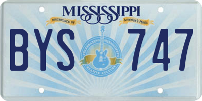 MS license plate BYS747