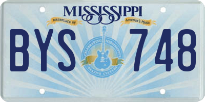 MS license plate BYS748