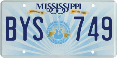 MS license plate BYS749