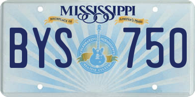 MS license plate BYS750