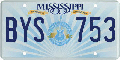 MS license plate BYS753
