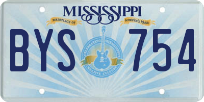 MS license plate BYS754