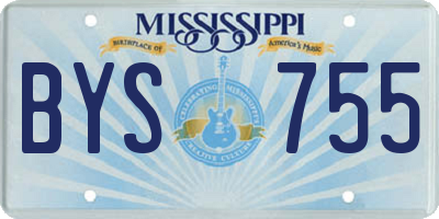 MS license plate BYS755