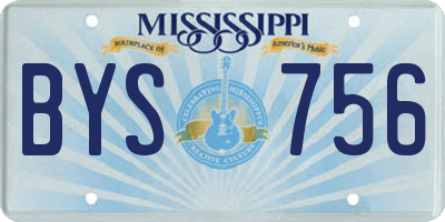 MS license plate BYS756