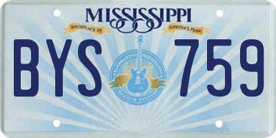 MS license plate BYS759