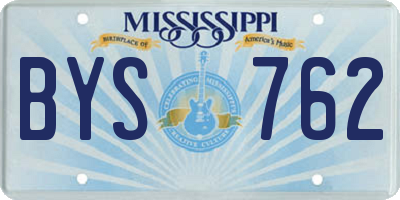 MS license plate BYS762