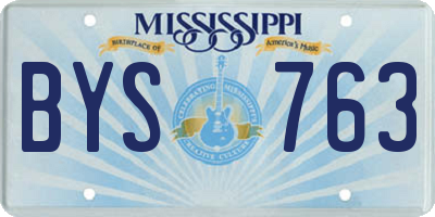 MS license plate BYS763