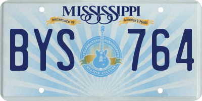MS license plate BYS764