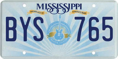 MS license plate BYS765