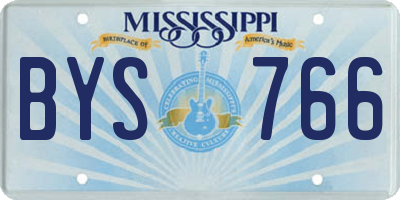 MS license plate BYS766