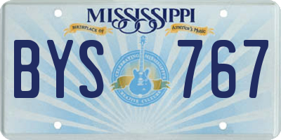 MS license plate BYS767