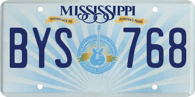 MS license plate BYS768