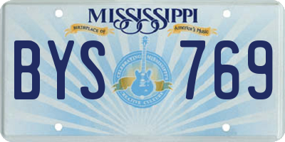 MS license plate BYS769