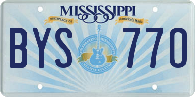 MS license plate BYS770