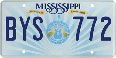 MS license plate BYS772