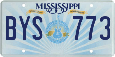 MS license plate BYS773