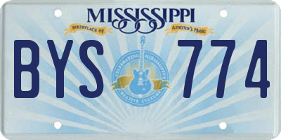 MS license plate BYS774
